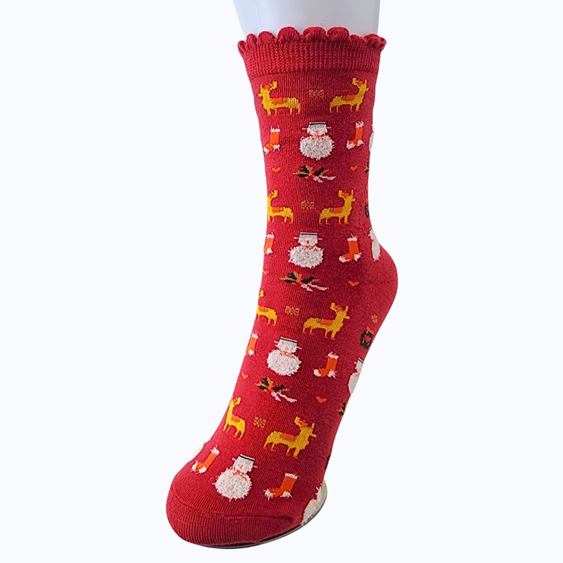 Red Christmas Icons Socks