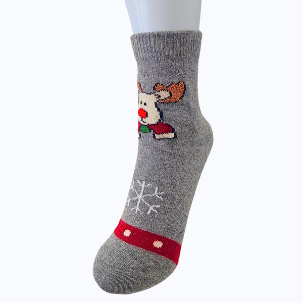 Grey Reindeer Socks