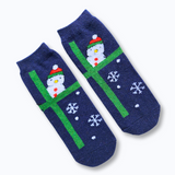 Blue Cute Santa Socks