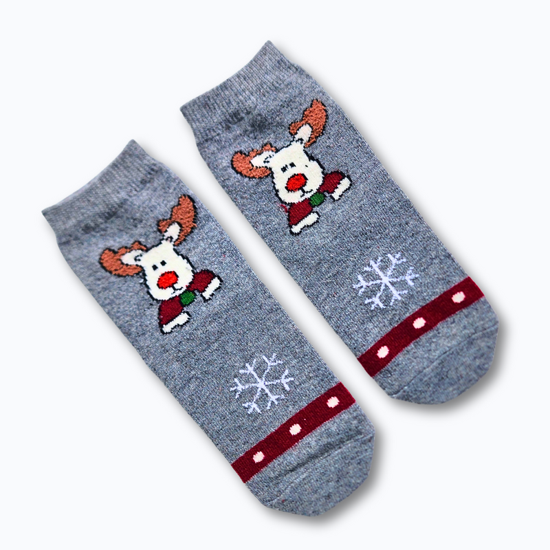 Grey Reindeer Socks