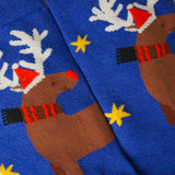 Blue Reindeer Socks